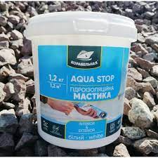 AQUA STOP мастика гідроізоляційна акрилова КОРАБЕЛЬНАЯ 1,2кг